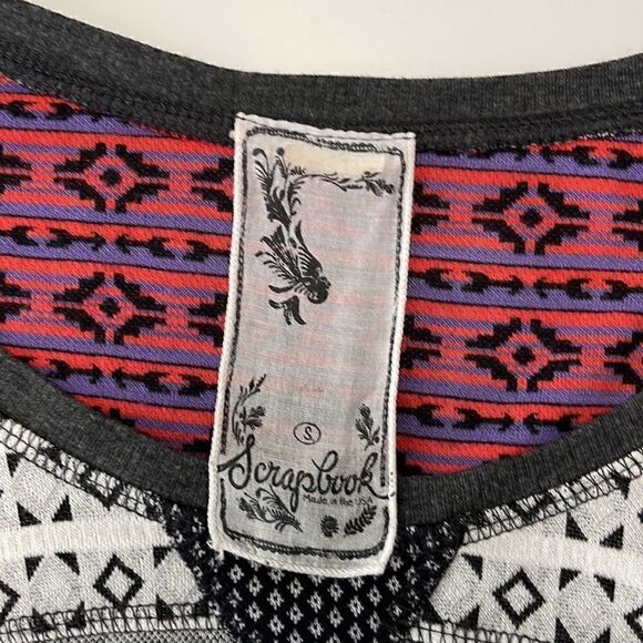 Scrapbook geometrical print sweater.  Size Small.  Made in the USA. Anthropology - Picture 4 of 5